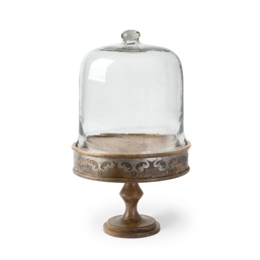 Park Hill Heritage Inlay Wood Cake Pedestal with Dome