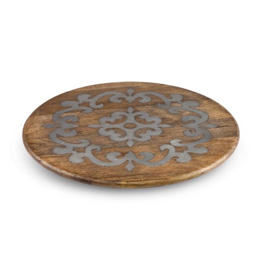 Park Hill Heritage Inlay Wood Lazy Susan 18"