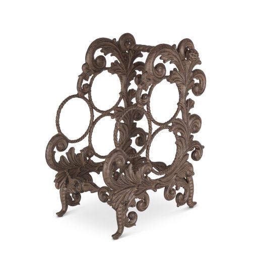 Park Hill Acanthus Cast Aluminum Wine Bottle Holder