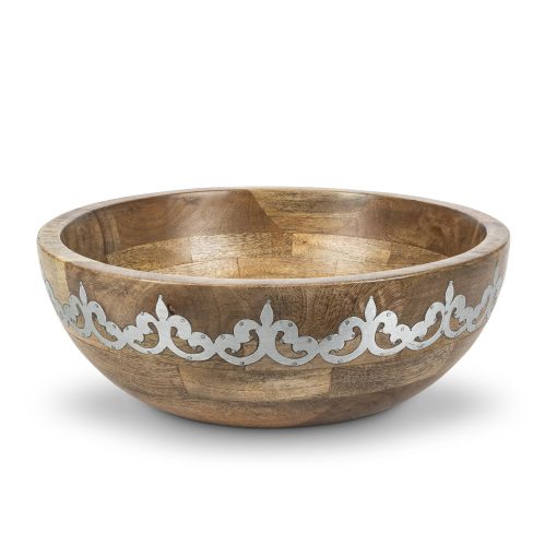 Park Hill Heritage Inlay Wood Wide Serving Bowl