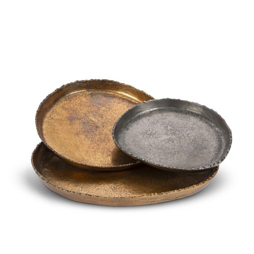 Park Hill Cast Aluminum Round Trays - Set of 3 - Image 3