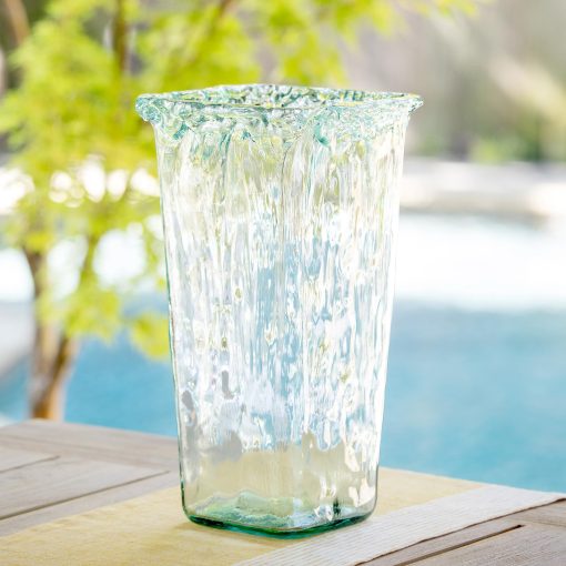 Park Hill Oceana Organic Glass Square Large Vase