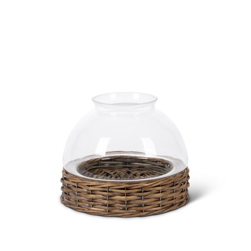 Park Hill Glass Dome with Rattan Base - Image 3