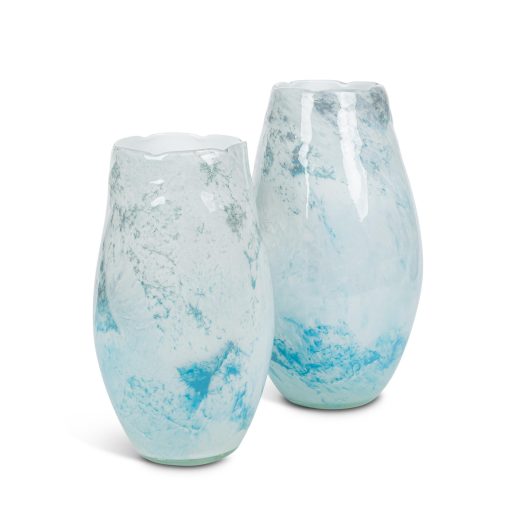 Park Hill Sea Breeze Artisan Glass Vases - Set of 2 - Image 3