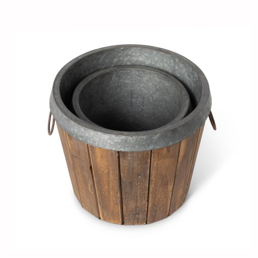 Park Hill Galvanized Lined Wooden Planters - Image 3