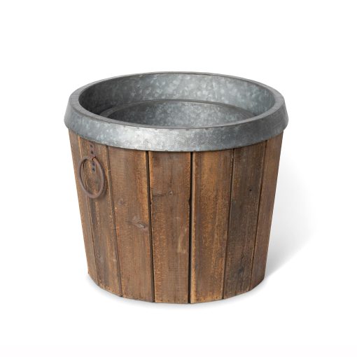 Park Hill Galvanized Lined Wooden Planters - Image 4