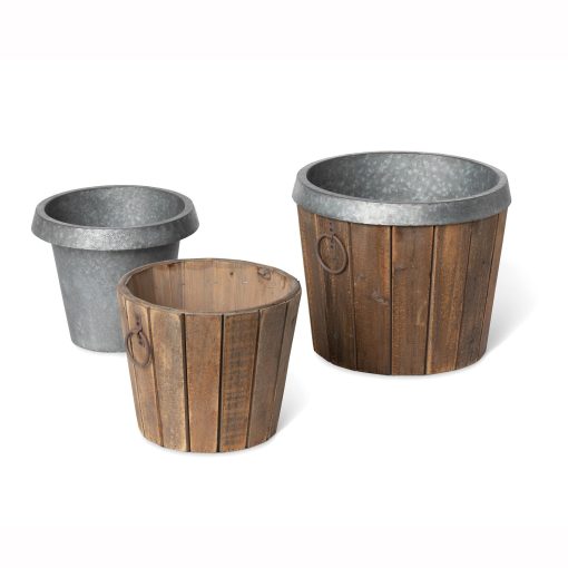 Park Hill Galvanized Lined Wooden Planters - Image 5