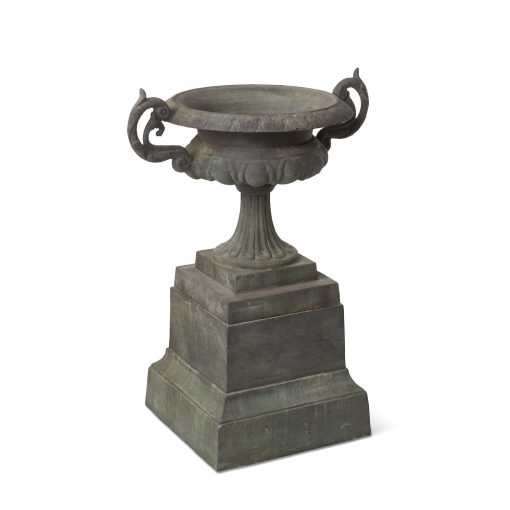 Park Hill Cast Iron Terrace Urn on Plinth