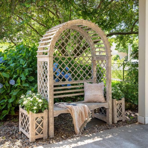 Park Hill Iron Garden Trellis with Bench - Image 3