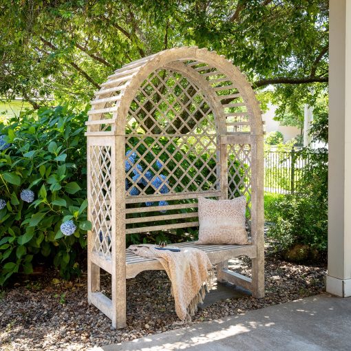 Park Hill Iron Garden Trellis with Bench - Image 4