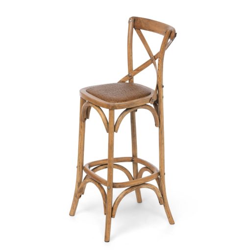 Park Hill Wooden Cross Back Barstool - Image 3