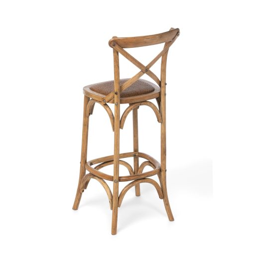 Park Hill Wooden Cross Back Barstool - Image 6