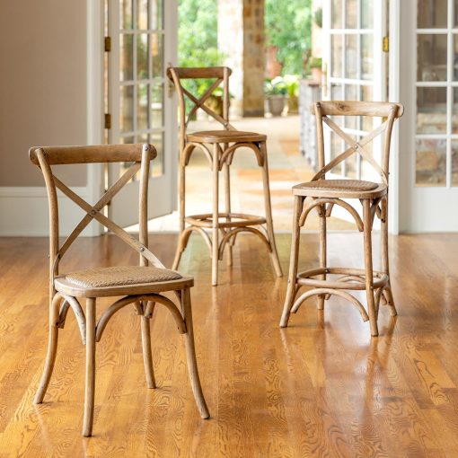 Park Hill Wooden Cross Back Barstool