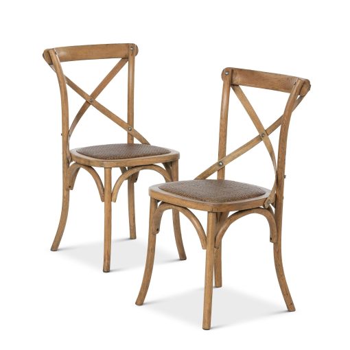 Park Hill Wooden Cross Back Chair (Pair) - Image 3