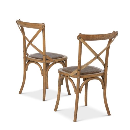 Park Hill Wooden Cross Back Chair (Pair) - Image 5