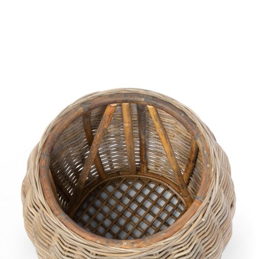 Park Hill Rattan Side Table with Wood Top - Image 8