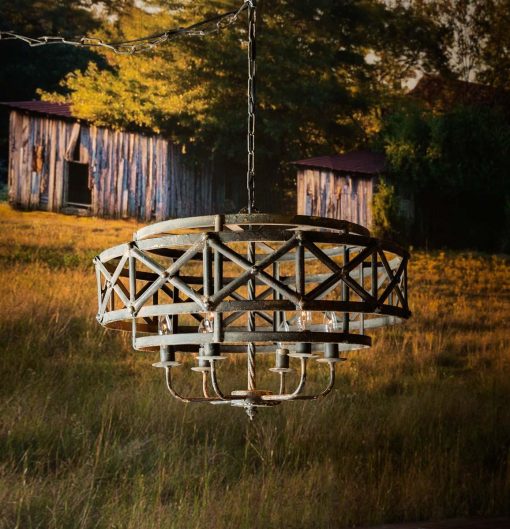 Park Hill Metal Industrial Trestle Chandelier