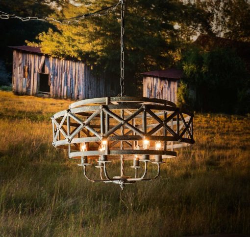 Park Hill Metal Industrial Trestle Chandelier - Image 2