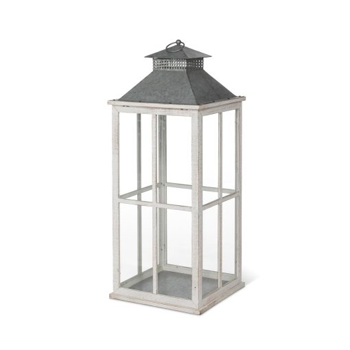 Park Hill Coastal Whitewash Lantern - Image 5