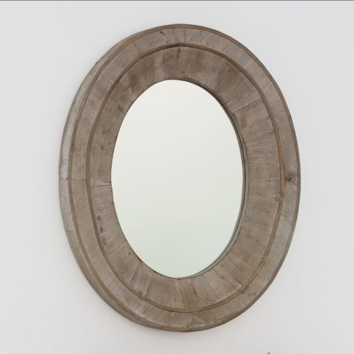 Park Hill Primitive Reclaimed Wood Oval Mirror - Image 3