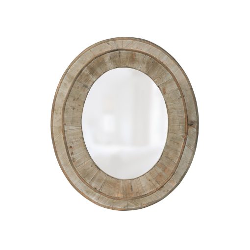 Park Hill Primitive Reclaimed Wood Oval Mirror - Image 4