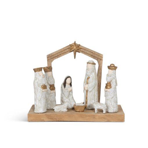 Park Hill Nativity Scene Carved Wooden Sculpture