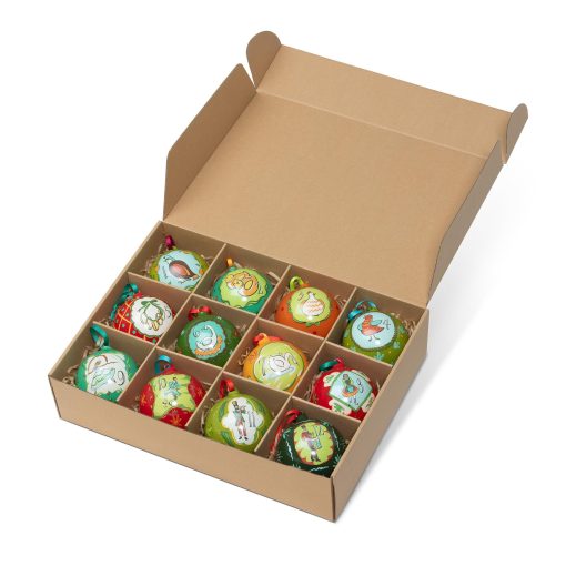 Park Hill 12 Days of Christmas Glass Ball Ornaments Boxed - Set of 12 - Image 3