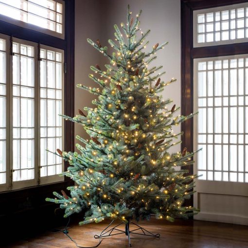 Park Hill Blue Spruce Christmas Tree 7.5' Clear and Multi Lights