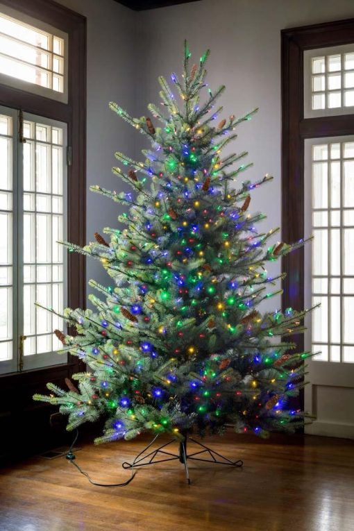 Park Hill Blue Spruce Christmas Tree 7.5' Clear and Multi Lights - Image 2