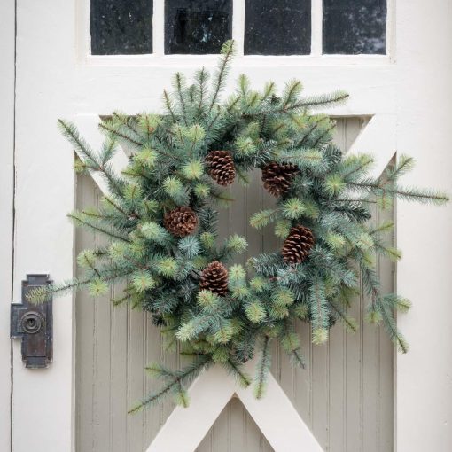 Park Hill Blue Spruce Wreath with LED Lights