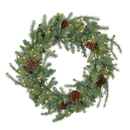 Park Hill Blue Spruce Wreath with LED Lights - Image 7