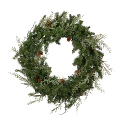 Park Hill Mixed Evergreen Wreath with LED Lights - Image 3