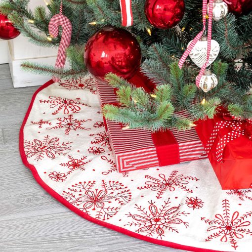 Park Hill Snowflake Embroidered Tree Skirt - Image 2