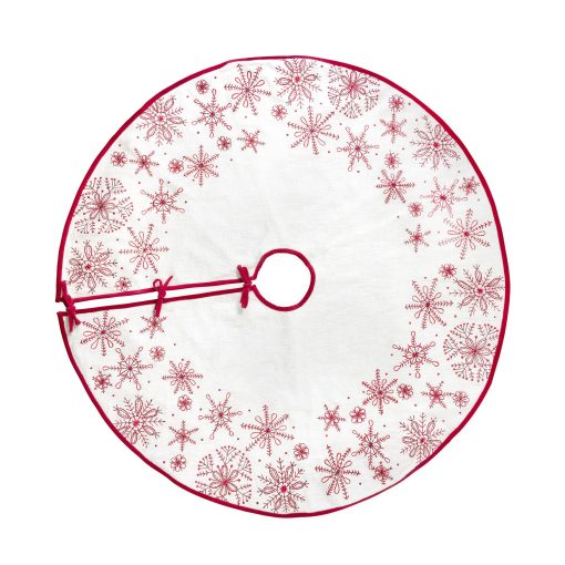 Park Hill Snowflake Embroidered Tree Skirt - Image 3