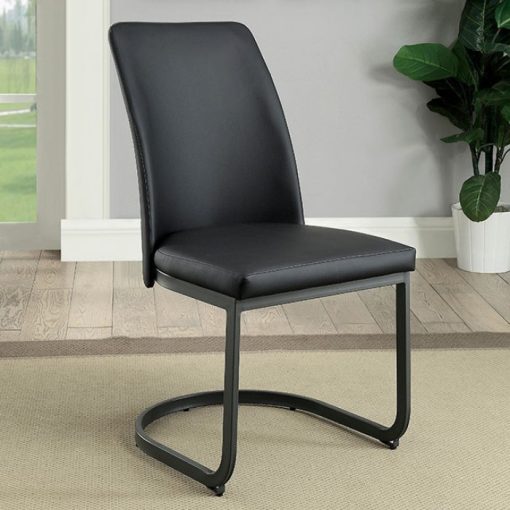 Saskia Contemporary Dark Gray/Black Side Chair (2/CTN)