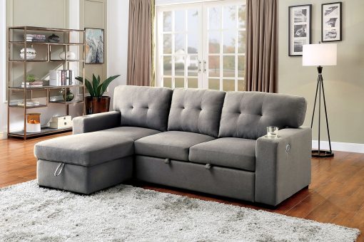 Sammy Transitional L-Shaped Design Light Gray Sectional