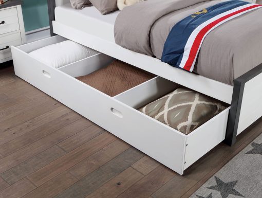 Priam Contemporary Solid Wood White/Gray Trundle/Drawers