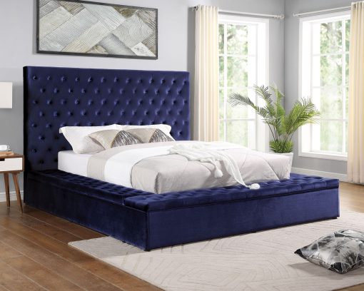 Golati Transitional Solid Wood Upholstered Platform Bed