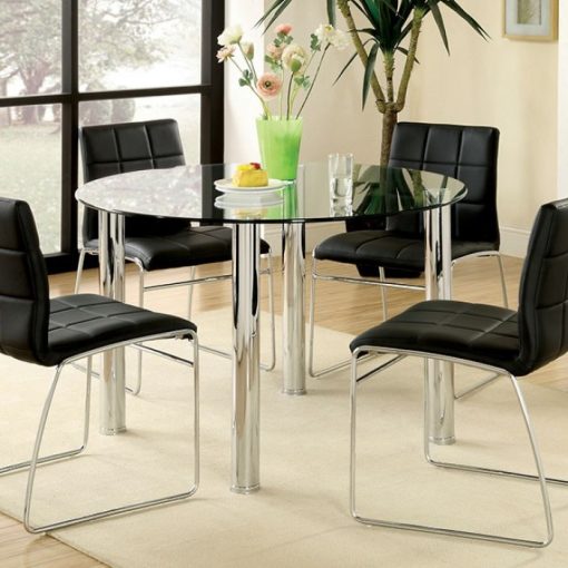 Kona Contemporary Chrome Round Dining Table