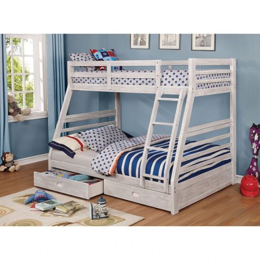 California Transitional Solid Wood Bunk Bed w/ 2 Drawers - Image 7