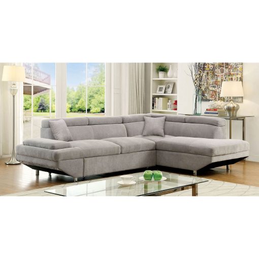 Foreman Contemporary Solid Wood Gray Sectional