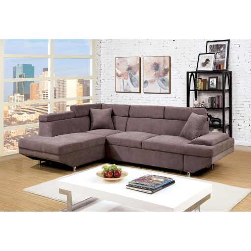 Foreman Contemporary Solid Wood Brown Sectional