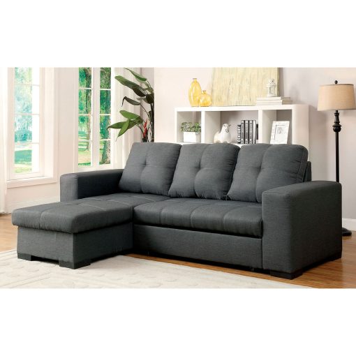 Denton Transitional Reversible Chaise Gray Sectional