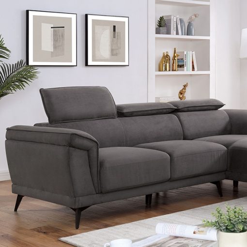 Napanee Contemporary Tight Back Cushions Dark Gray Sectional