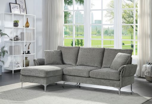 Cirebon Contemporary Gray Flared Arms with Padding Sectional