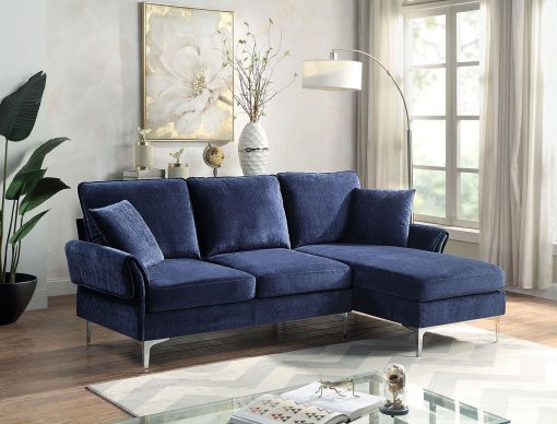 Cirebon Contemporary Navy Flared Arms with Padding Sectional