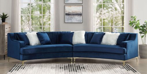 Selena Contemporary Navy Shell Tufting Sectional