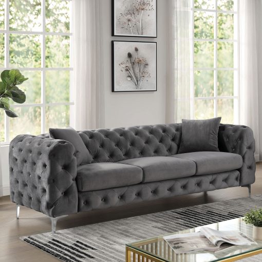 Sapphira Contemporary Button Tufting Sofa - Image 2