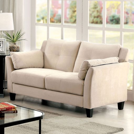 Ysabel Contemporary Flared Arms Tufted Cushions Loveseat