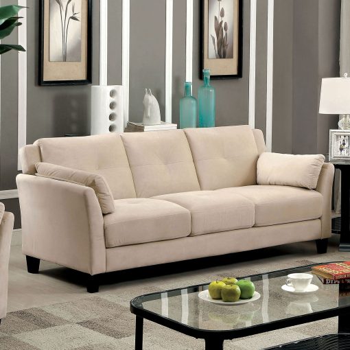 Ysabel Contemporary Flared Arms Tufted Cushions Sofa